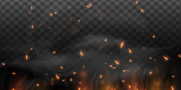 realistic sparks of fire