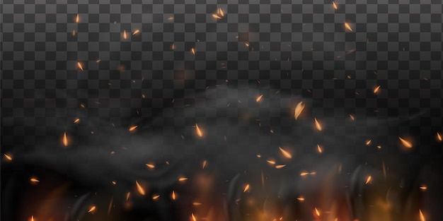 Vector realistic sparks of fire