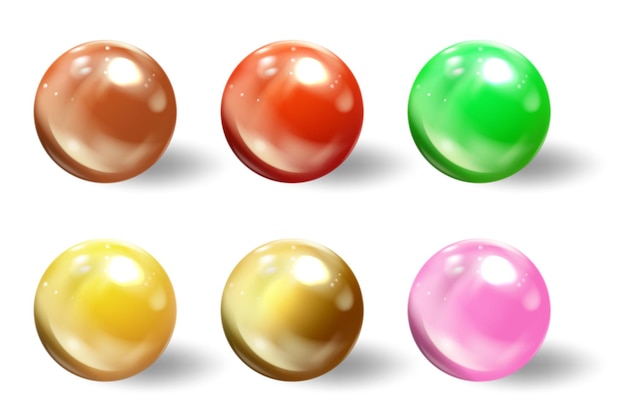 Realistic spheres 3d balls or pearls Vector