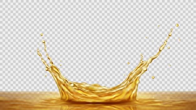 realistic splash of oil or juice vector illustration with splash of olive or sunflower oil juice