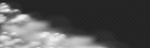 Vector realistic spooky fog texture horizontal banner with laying textured cloud effect