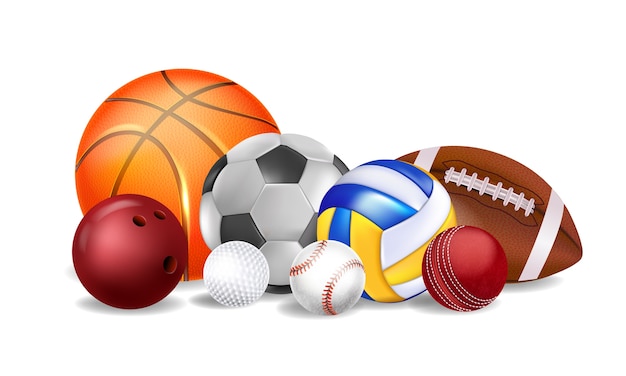 Vector realistic sports equipment on a white background