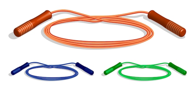 realistic sports jump rope for indoor and outdoor activities cardio endurance exercise 3d vector