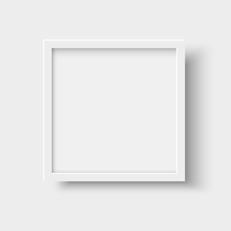 Vector realistic square blank empty picture frame