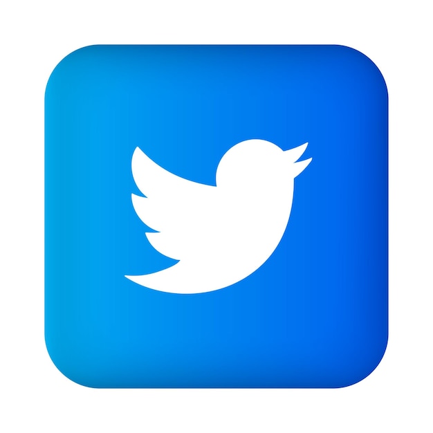 Vector realistic square with twitter logo