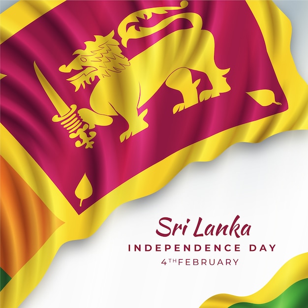 Vettore illustrazione realistica del giorno dell'indipendenza dello sri lanka