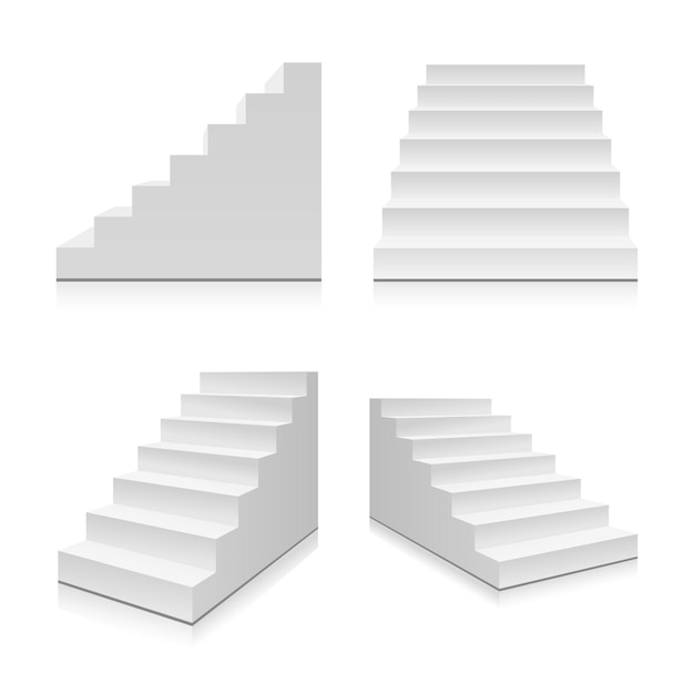 현실적인 계단 배경에 고립 된 일러스트레이션 디자인에 대한 그래픽 개념