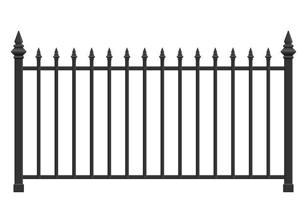 白で隔離の現実的な鋼の柵のベクトル図