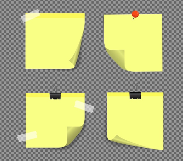 Realistic sticky notes isolated with real shadow  . square sticky paper reminders with shadows, paper page .