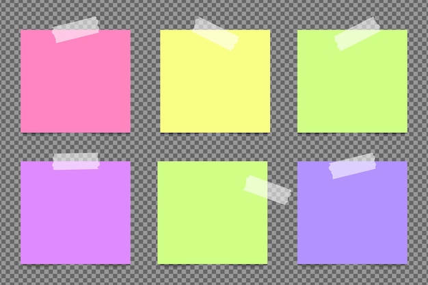 Realistic sticky notes isolated with real shadow  . Square sticky paper reminders with shadows, paper page .