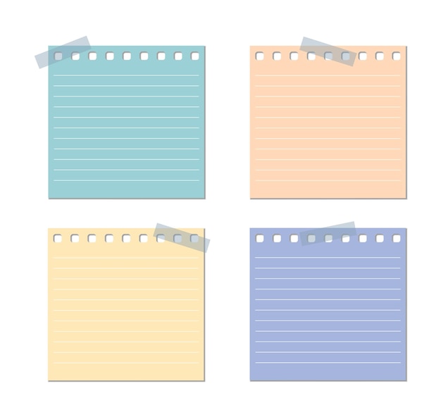 Vector realistic sticky notes isolated