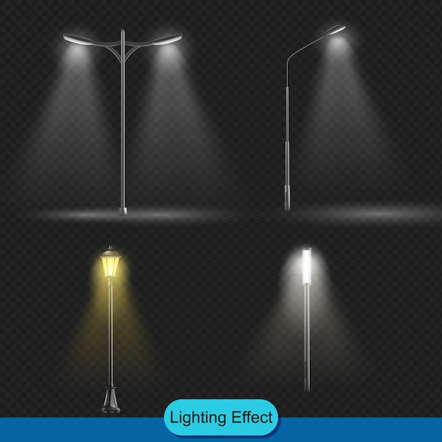 Realistic Streetlight Illustrations