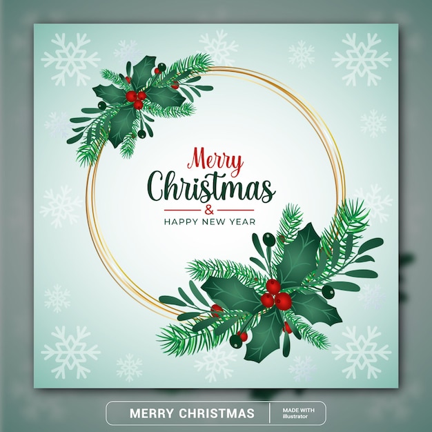 Realistic style merry christmas and new year Frame background with ornaments promotion banner