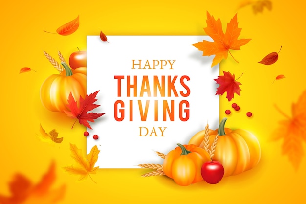 Realistic style thanksgiving background