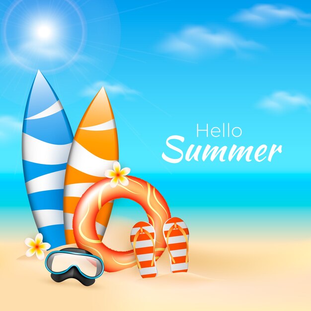 Free Vector | Realistic summer background