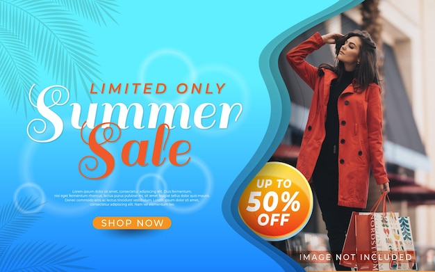 Vector realistic summer sale banner template