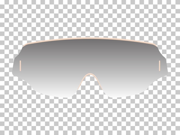 Vector realistic sunglasses in beige rim isolated template. futuristic ultra modern shape with curves with tinted glass and stylish temples elegant trendy vector optics.