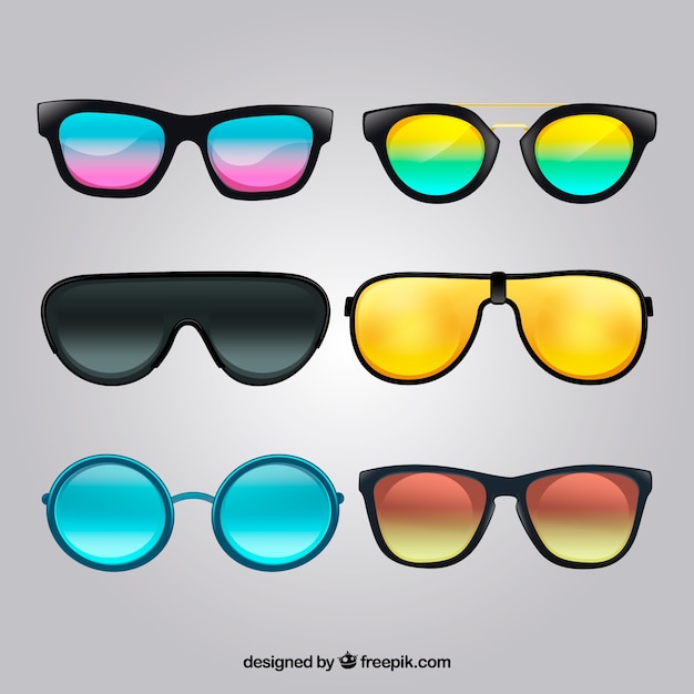 Vector realistic sunglasses collection