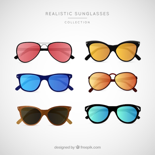 Vector realistic sunglasses collection