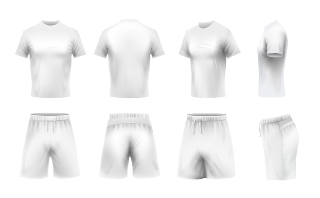 Vector realistic t-shirt and shorts