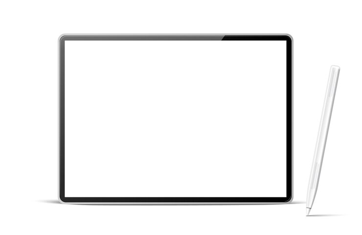 Vector 白いペンでリアルなタブレットコンピューター