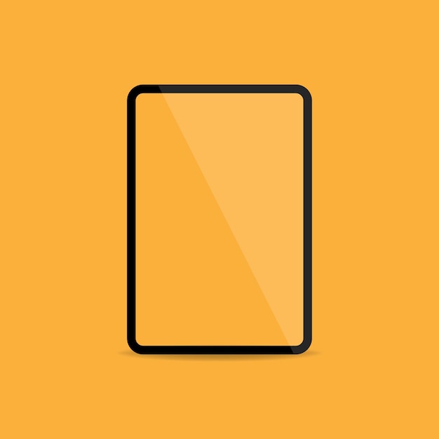 Realistic tablet pc computer with blank screen isolated on orange background. Vector illustration EPS 10