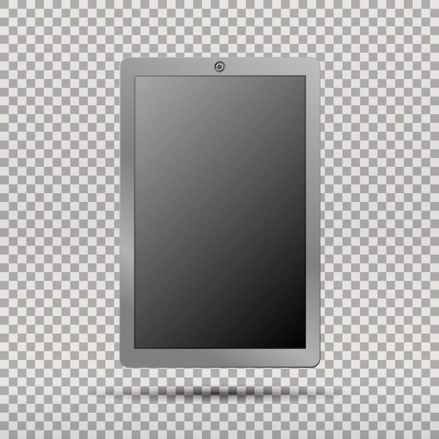 透明な空白の画面で現実的なタブレットPCコンピュータ