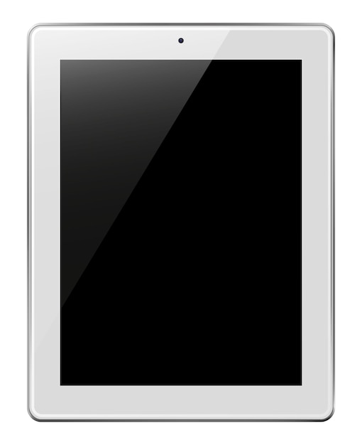 白で隔離される黒い画面と現実的なタブレット