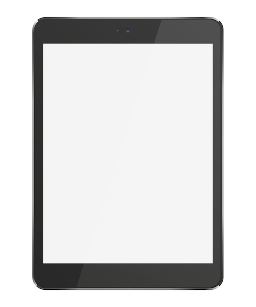 Realistic tablet with blank screen isolated on white