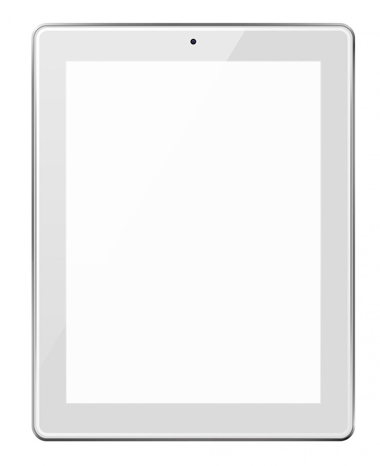 Vector realistic tablet with blank screen.