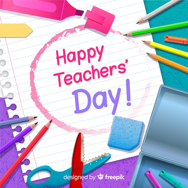 Realistic teachers day background