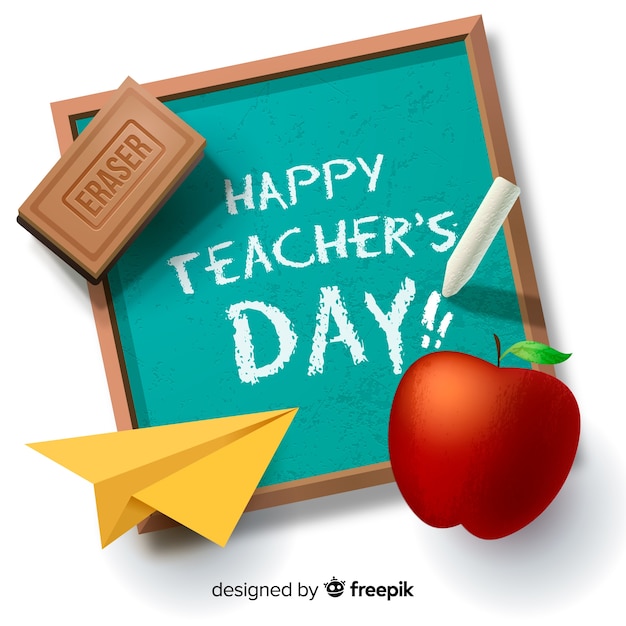 Realistic teachers day background