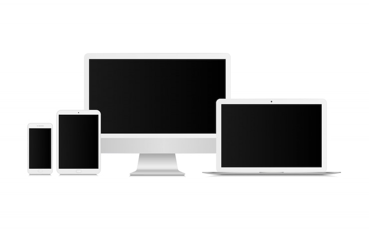 Vector realistic technological devices.