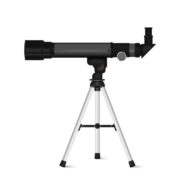 Реалистичный телескоп на белом фоне Векторная иллюстрация