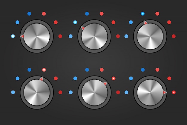 Vector realistic temperature button knob switch.