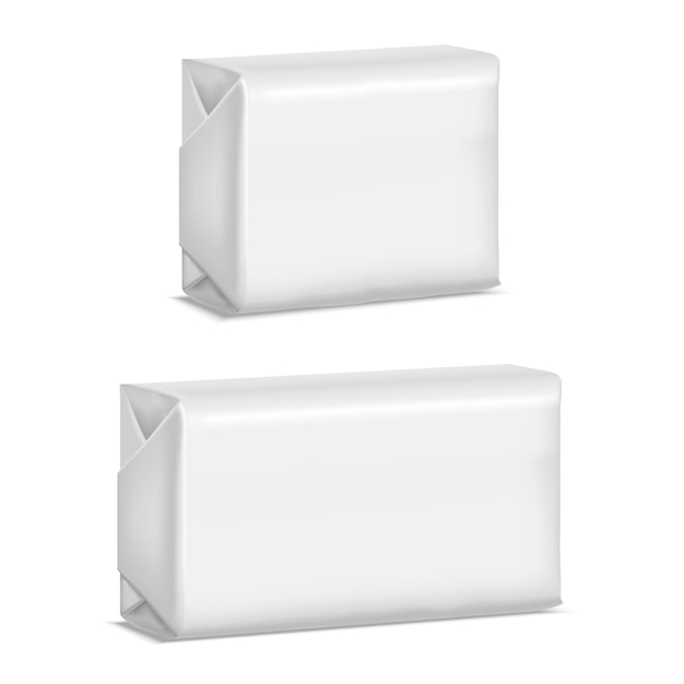 Realistic Template Blank White Soap Pack