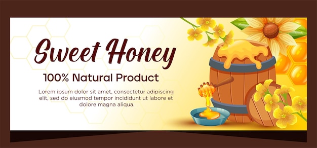 Vector realistic template honey banner design