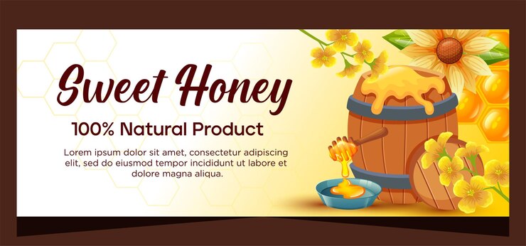 Vector realistic template honey banner design
