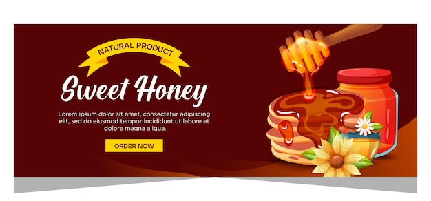 Realistic template honey banner design