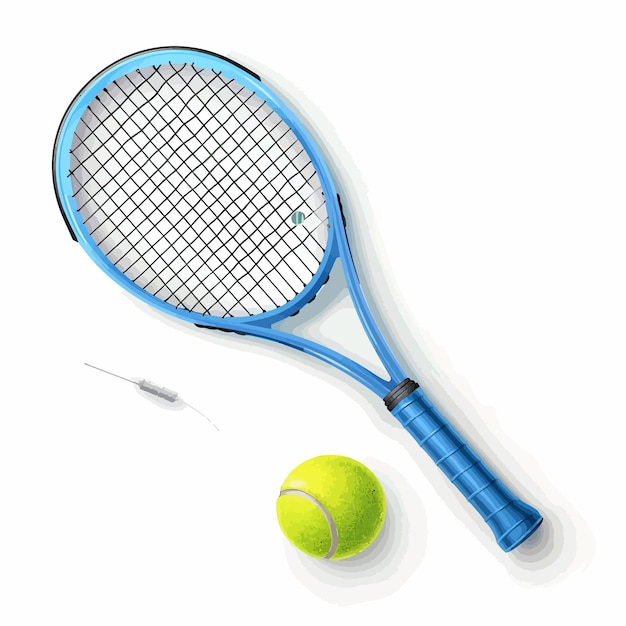 Vector realistic_tennis_ball_and_tennis_racquet