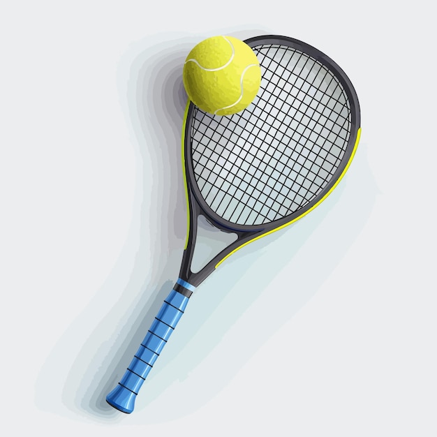 Vector realistic_tennis_ball_and_tennis_racquet