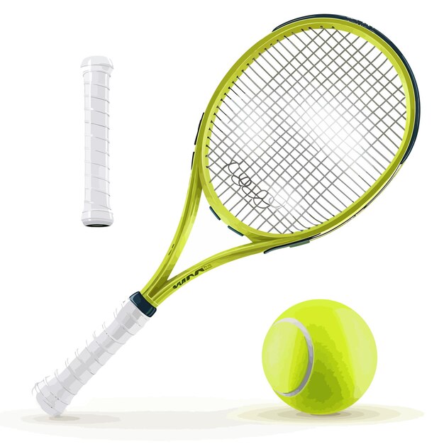 Vector realistic_tennis_ball_and_tennis_racquet