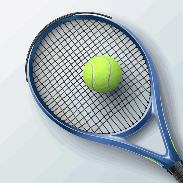 Vector realistic_tennis_ball_and_tennis_racquet