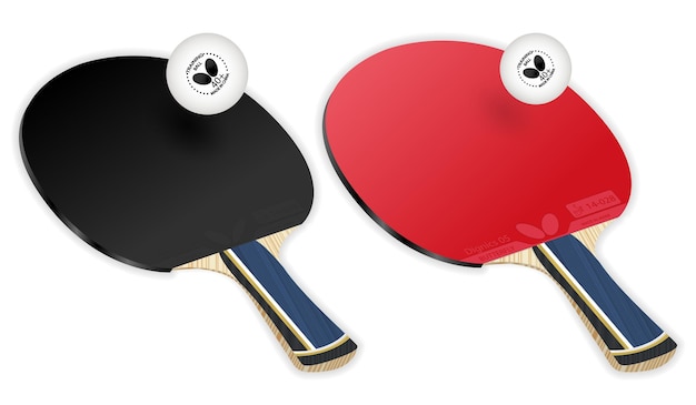 Realistic tennis racket Rackets for table tennis Ping pong Butterfly Company Dignics 05 Professional sports equipment ITTF Black red lining rubber Defensive and attacking side Training ball