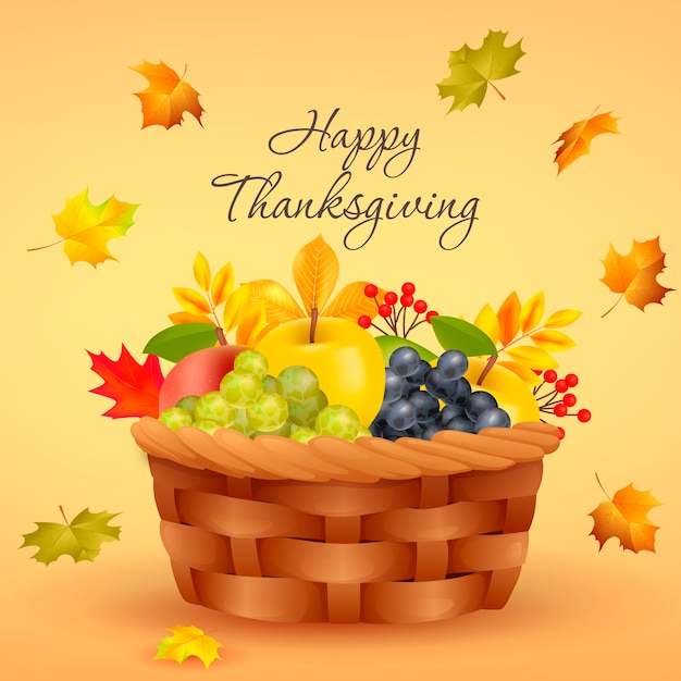 Vector realistic thanksgiving celebration illustration