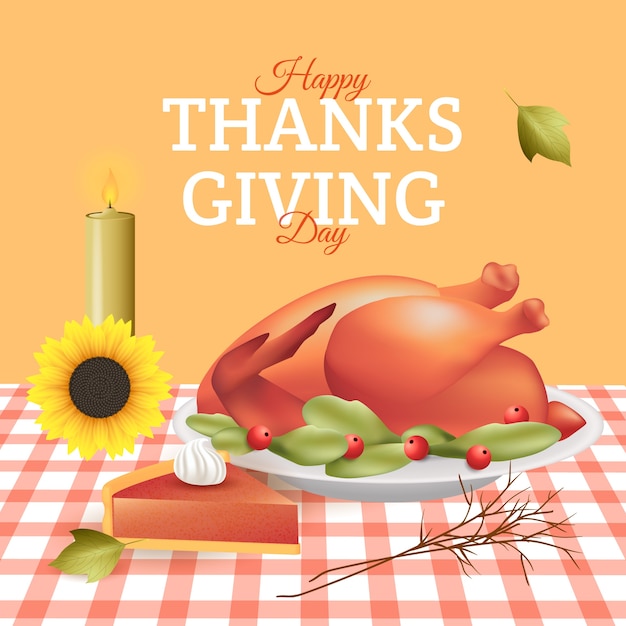 Realistic thanksgiving illustration