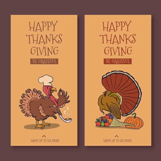 Vector realistic thanksgiving instagram stories