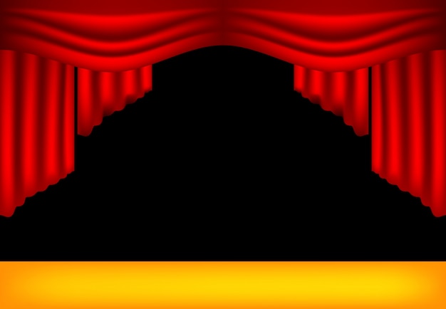 Vector realistic theater curtains