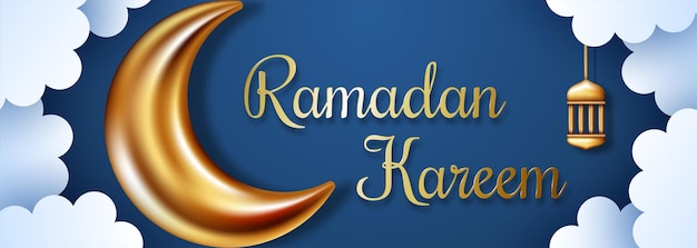 Illustrazione tridimensionale realistica del ramadan kareem