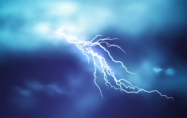 Vector realistic thunders background